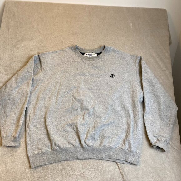 Champion Mens Sweatshirt 2XL ECO Authentic Gray Crewneck Cotton Blend Unisex Cas - Picture 7 of 8